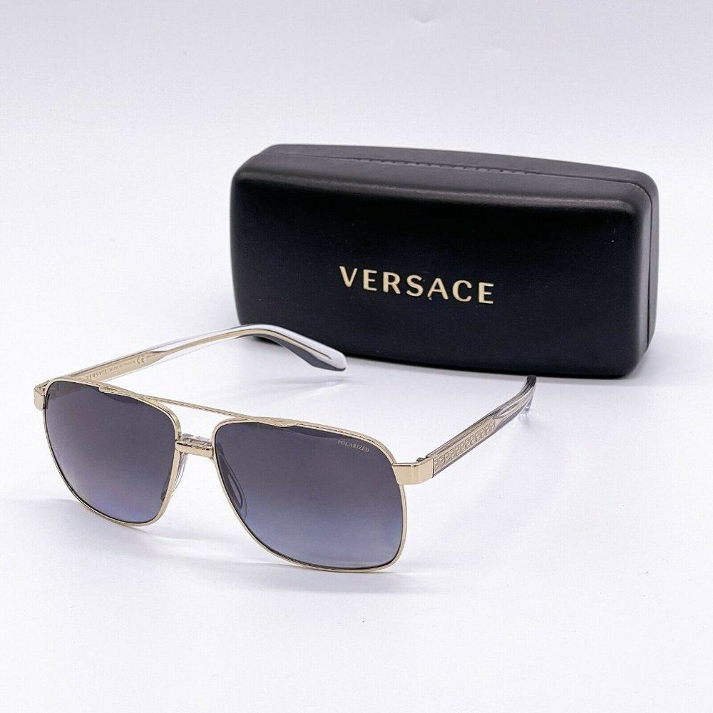 New Versace Polarized Men's Gray Sunglasses